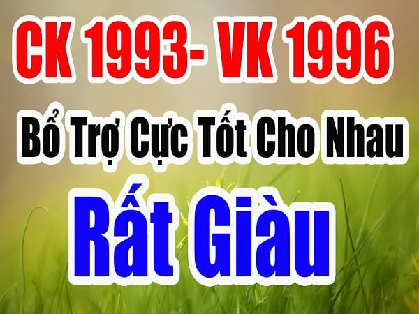 Tuổi 1993 và 1996 cưới năm nào đẹp